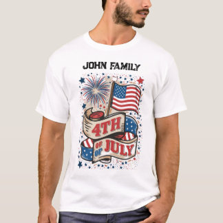 4 juillet. T-shirt famille de la journée de l'indé