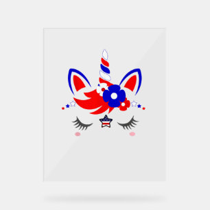 4 juillet Unicorne Top Drôle Mignonne Patriotique