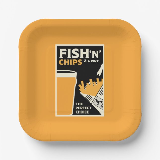 4 June — Fish and Chip Day Paper Plate (Front)