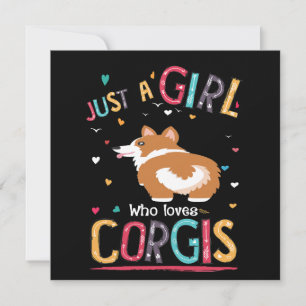 4 Just A Girl Who Loves Corgi Invitation
