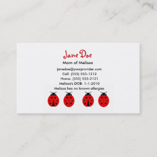 4 Ladybugs Calling Card