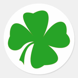 4 leaf clover classic round sticker
