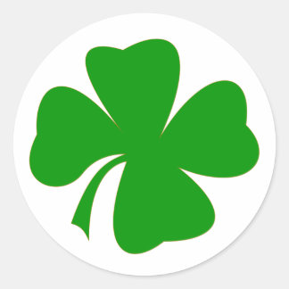 4 leaf clover classic round sticker