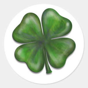 4 leaf clover classic round sticker