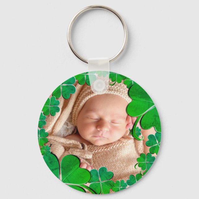 4 Leaf Clover Frame+Photo Keychain (Front)