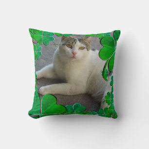 4 Leaf Clover Frame+Photo Throw Pillow