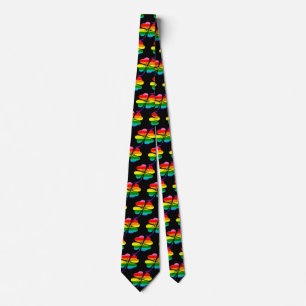 4 Leaf Clover Gay Pride Flag Colours LGBTQ Black Tie