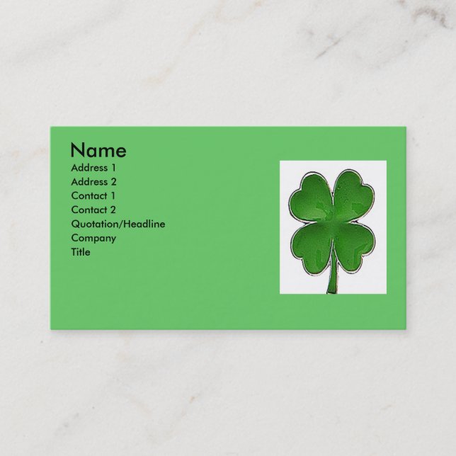 4 Leaf clover Profile Card (Front)