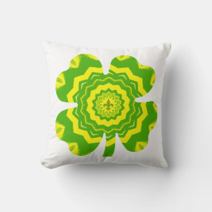 4 Leaf Clover Throw Pillow