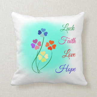 4 leaf clover throw pillow