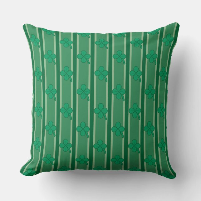 4 Leaf Clover Throw Pillow (Front)