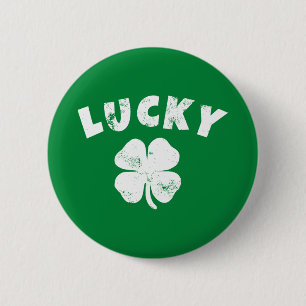 4 Leaf Lucky Clover St. Patrick's  Day 2 Inch Round Button