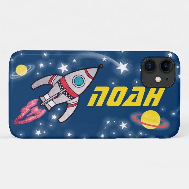 4 letter named space rocket blue yellow Case-Mate iPhone case (Back (Horizontal))