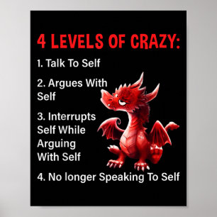 4 Levels Of Crazy Talks To Self Argues With Self D Poster