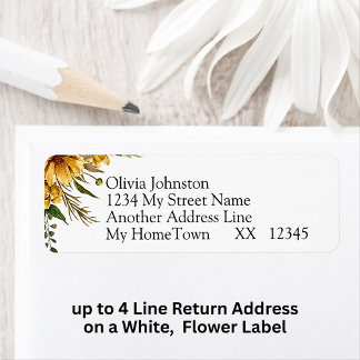 4 Line Return Address on white