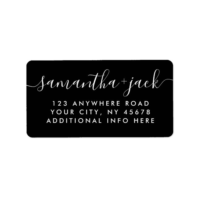 4 LINES Modern Wedding Stylish Return Address Label (Front)