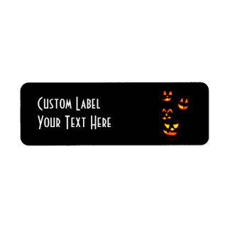 4 Lit Jack-O-Lanterns - Orange