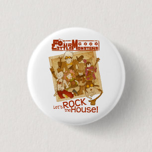 4 Little Monsters - Let's Rock the House 1 Inch Round Button