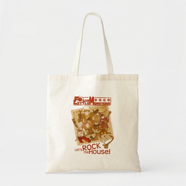 4 Little Monsters - Let's Rock the House Tote Bag (Front)