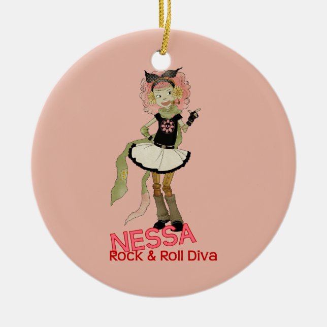 4 Little Monsters - Nessa Ceramic Ornament (Front)