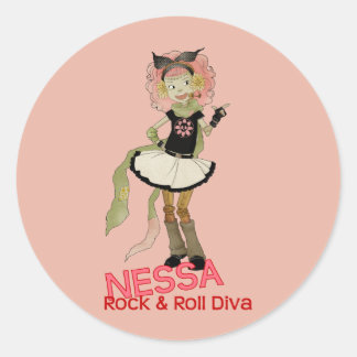 4 Little Monsters - Nessa Classic Round Sticker