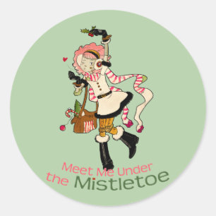 4 Little Monsters - Nessa Holiday Classic Round Sticker