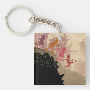 4 Little Monsters - Walking Through Town Keychain