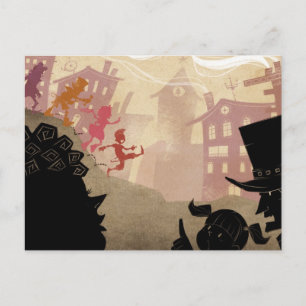 4 Little Monsters - Walking Through Town Postcard
