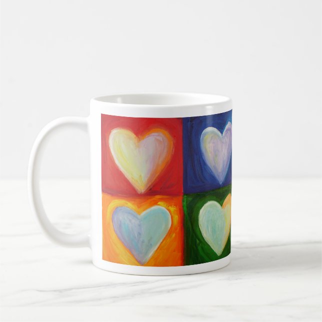 4 Love Hearts Art Custom Coffee Mug (Left)