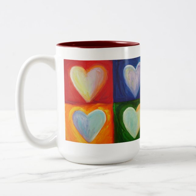 4 Love Hearts Art Custom Coffee Mug (Gauche)