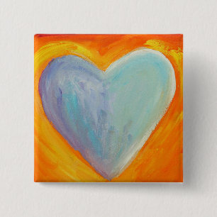4 Love Hearts Art Painting Lapel Pin or Buttons