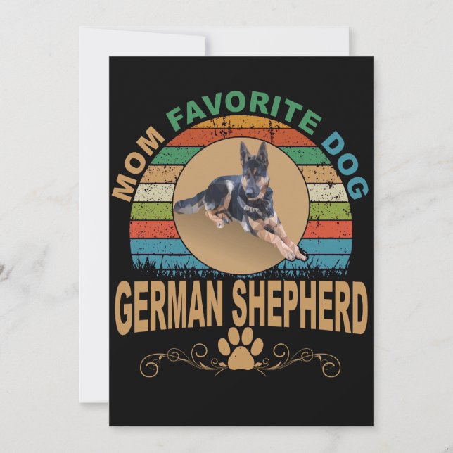 4 Mom Favourite Dog German Shepherd Invitation (Front)