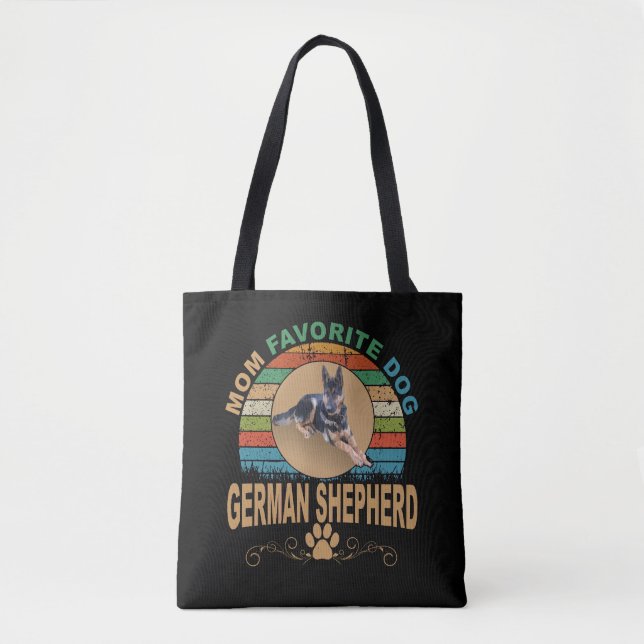 4 Mom Favourite Dog German Shepherd Tote Bag (Front)