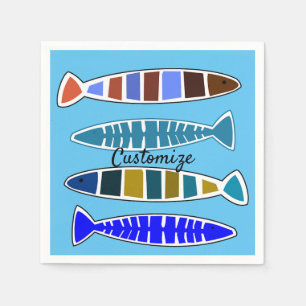 4 Multi-coloured striped fish Thunder_Cove  Napkin
