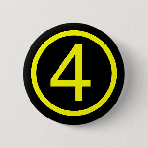 4 - number four 2 inch round button