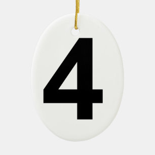4 - number four ceramic ornament