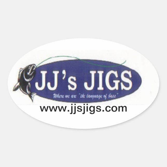 4-pack of JJ's Jigs Oval Sticker (Front)