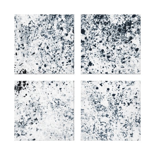 4 Panel 24" x 24" Black and White Abstract Design Canvas Print