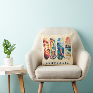 4-Panel Scenic Australia Throw Pillow