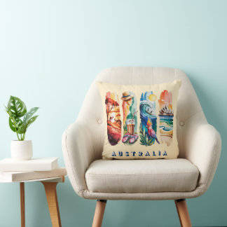 4-Panel Scenic Australia Throw Pillow