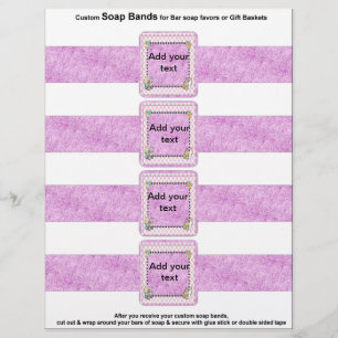 4 per sheet Bar Soap Bands Baby Shower Paper Favou