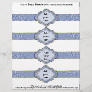 4 per sheet Soap Band Blue Ribbon Bridal favours