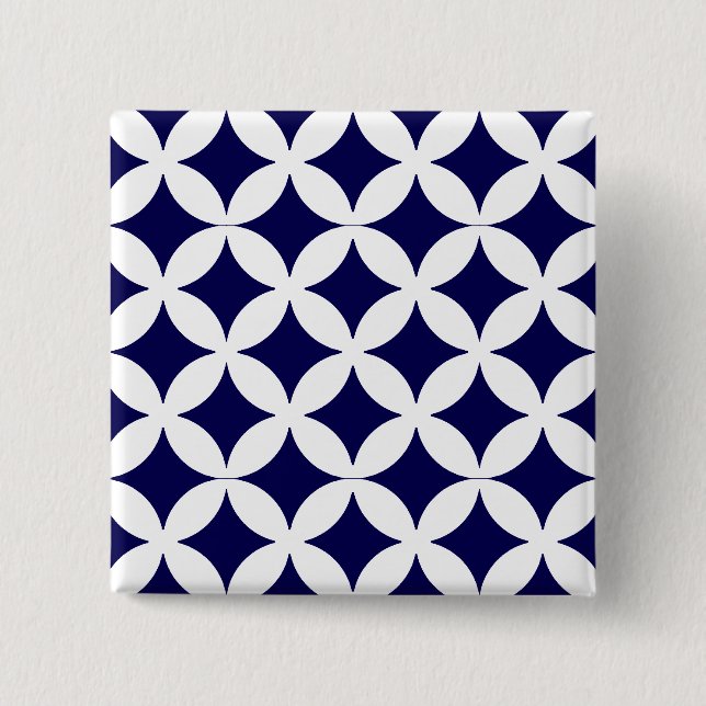 4 Petals 2 Inch Square Button (Front)