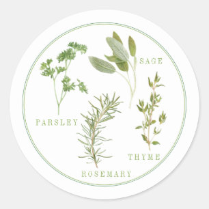 4 PETITS HERBES Stickers Ronds