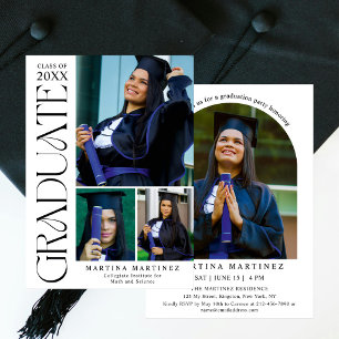 4 Photo Arch Graduation Party Invite Announcement