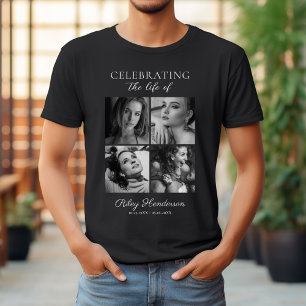4 Photo Black Memorial Tee – Celebrating a Life