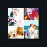 4 Photo Canvas Rounded White Template Print<br><div class="desc">Personalized 4 photo template wall canvas featuring 4 changeable images and a rounded white frame between them. A great unique gift for the family.</div>