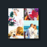 4 Photo Canvas Rounded White Template Print<br><div class="desc">Personalized 4 photo template wall canvas featuring 4 changeable images and a rounded white frame between them. A great unique gift for the family.</div>