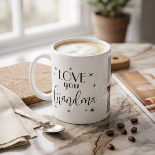 4 Photo Collage and Text Personalized Template Coffee Mug