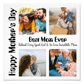 4 Photo Collage Best Mom Ever Print